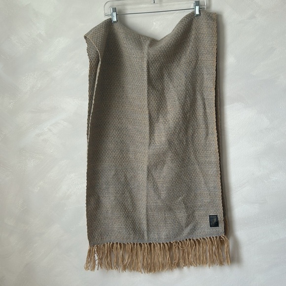 Baby Alpaca scarf shawl made in Peru Pedsa beige blue - Picture 3 of 5